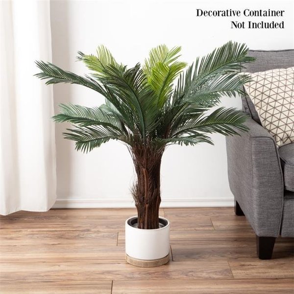 Pure Garden Pure Garden 50-LG1208 3 ft. Artificial Cycas Palm Tree Potted Faux Plant for Home 50-LG1208